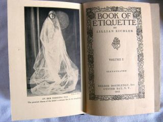 Book Of Etiquette by Lillian Eichler 1922 Two Volume Vintage Set 2