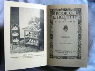 Book Of Etiquette by Lillian Eichler 1922 Two Volume Vintage Set 5