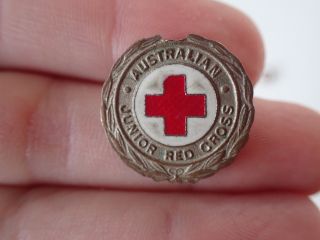 Vintage Australian Red Cross Junior Enamel Badge Pin