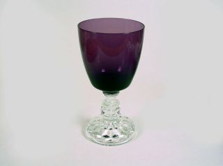 Vintage Fostoria - American Lady - 8 Oz Amethyst Water Goblet - Crystal Stem