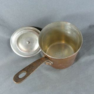 French Vintage Copper Sauce Pan Finely Tin Lined with Lid 3