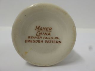 Vintage Mayer China Diner Restaurant Mini Creamer Dresden Pattern 5
