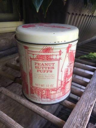 Vintage Whitman Co Peanut Butter Puffs Tin With Liberty Bell Farmhouse Decor