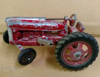 Vintage Orange Hubley Kiddie Toys No.  500 Farm Tractor Front Loader Broken Parts