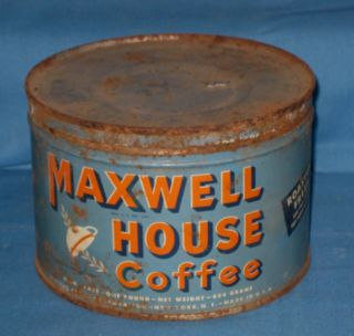 Vintage Maxwell House 1 Lb Coffee Can Tin Advertising