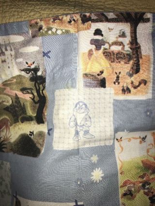 Disney Snow White Seven Dwarfs King Size Pillow Sham HTF Craft Fabric Vintage? 3