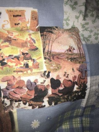 Disney Snow White Seven Dwarfs King Size Pillow Sham HTF Craft Fabric Vintage? 8