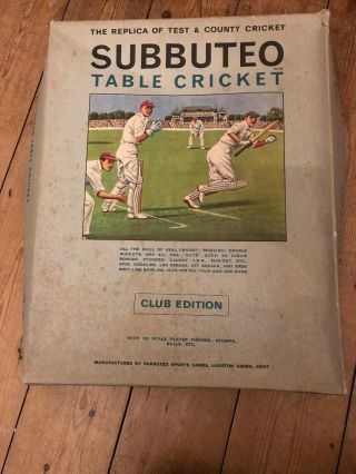 Vintage Subbuteo Table Cricket,  Club Edition,  Almost Complete