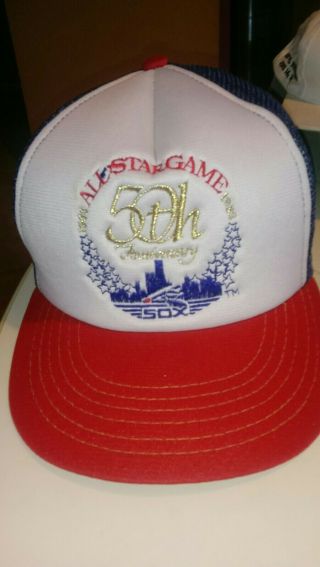 Vtg 1983 50th Anniversary Chicago White Sox All Star Game Mesh Trucker Hat M Usa
