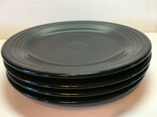 Set Of 4 Vintage Fiestaware Homer Laughlin 10 1/2 " Dinner Plates Black