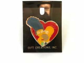 Vintage The Simpsons Enamel Pin 1990 Homer And Marge Button