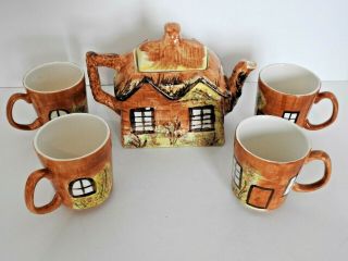 Price Kensington Cottage Ware Vintage Tea Pot And Tea Cups Made In England