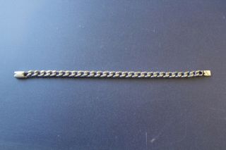 925 Mexico Figaro Vintage Bracelet Tongue & Box Clasp 7 3/8 " Long And 1/4 " Wide