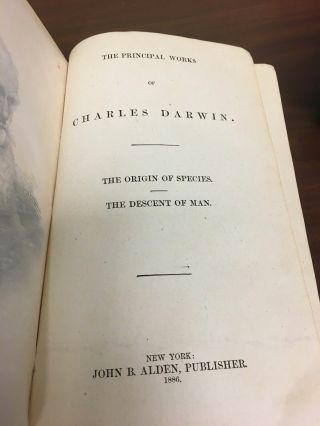 1886 The Origin Of Species & The Descent Of Man by Charles Darwin One Volume 5