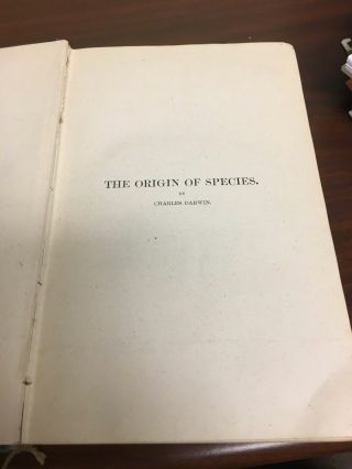 1886 The Origin Of Species & The Descent Of Man by Charles Darwin One Volume 6