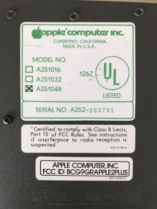 Apple II Plus - 64K - 12