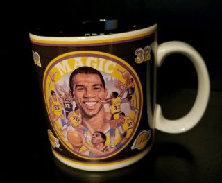 Vintage 92 - 93 Magic Johnson Los Angeles Lakers Nba Ceramic Coffee Cup/mug