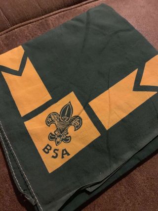 Vintage Boy Scouts Of America Bsa Neckerchief Gold Yellow Green Scarf Tenderfoot