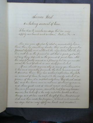 1854 Manuscript Sermons by Samuel Johnson plus essays etc.  quite legible 5