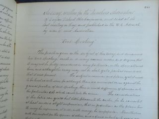1854 Manuscript Sermons by Samuel Johnson plus essays etc.  quite legible 8