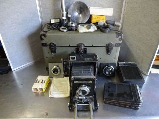 Speed Graphic Camera With Case Lenses And