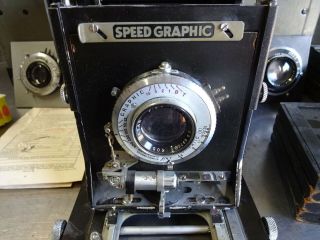 Speed Graphic Camera with Case Lenses and 2