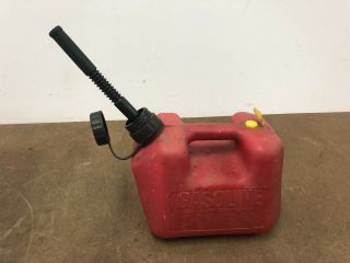 Vintage Blitz Gas Can 1 Gallon 4 Ounce Vented Flexible Spout Cap Plastic Pre - Ban