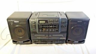 Parts Vintage Sony Cfd - 550 Boom Box Mega Bass Speakers Cd Am/fm Radio Boombox