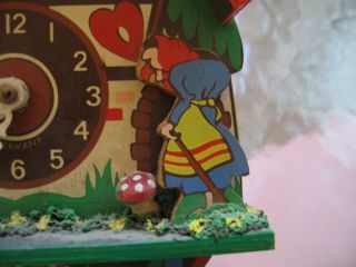 Cute Vintage Miniature German Chalet Cuckoo Clock With Hansel And Gretel 4