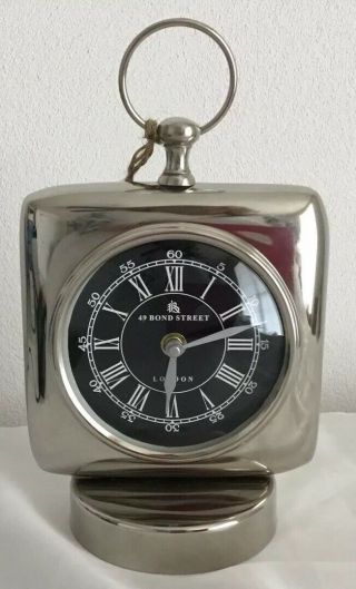 Vintage 49 Bond St.  York Desk Clock London Clock Chrome Clock