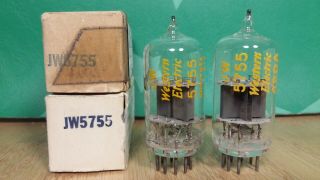 Western Electric Jw 5755 420a Nos Nib Clear Top Vacuum Tubes - 6 Matched
