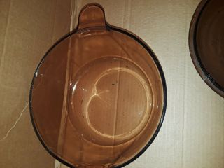 Vintage Corning Ware Visions Amber 4.  5 L 5 quart Dutch Oven with lid 3