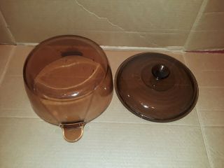 Vintage Corning Ware Visions Amber 4.  5 L 5 quart Dutch Oven with lid 4