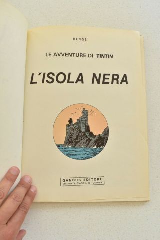 L ' Isola Nera Le Avventure Di TinTin Vintage Italian Comic Book Gandus Editore 4