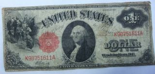 Vintage United States Note Large Size Currency $1 Note Series 1917