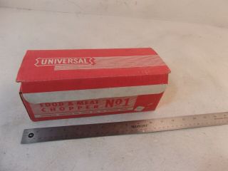 Vintage Universal Food Chopper Meat Grinder No.  1 W/3 Cutters Box And Instruction
