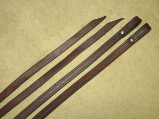 Quality Vintage Supple Brown Leather Western Split Reins - 5/8 X 73 " Long