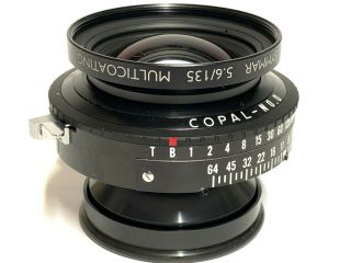 Schneider Apo Symmar 135mm f/5.  6 MC Lens Copal 0 4×5 3
