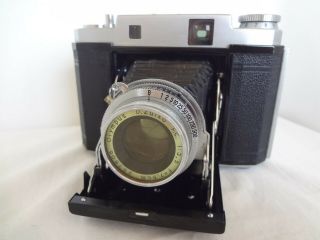 Rare Near Mamiya 6 6x6 Film Folding Camera W/zuiko Fc75/f3.  5 Lens Japan1948