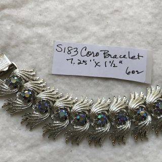 S183 Vintage Coro Silver Color Bracelet