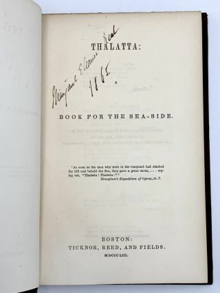 Samuel LONGFELLOW,  Henry David THOREAU / Thalatta A Book for the Sea - Side 1853 3