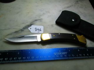 896 Vintage Buck 110 Folder Lockback Hunting Knife W/nylon Sheath Usa