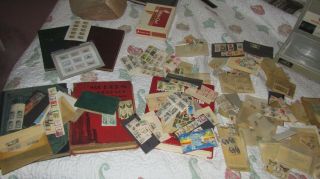 1000s Vtg Us Postage Stamps Uncanceled Plate Blocks & Stamp Books Fdcs Envelopes
