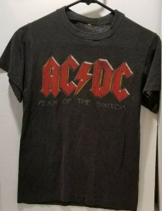Vintage Ac/dc Flick Of The Switch Promo Shirt 80s M/s