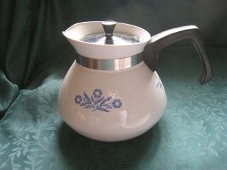 Vintage Corning Ware Blue Cornflower 6 Cup Coffee /tea Pot With Lid