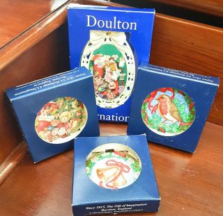 Vintage Royal Doulton Bone China Christmas Ornaments Decorations Made In England