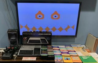 Ti 99/4a Computer W/ 30 Games Keyboard / Joystick / Cassette Rca To Tv