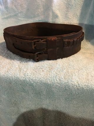 Vintage Leather Ammo Belt 29” - 32” For 38/357s
