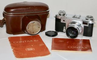 Contax Iia,  Zeiss Opton Sonnar 50mm F/1.  5 T Black Dial 1952 35mm Rangefinder
