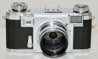 Contax IIa,  Zeiss Opton Sonnar 50mm f/1.  5 T Black Dial 1952 35mm Rangefinder 2